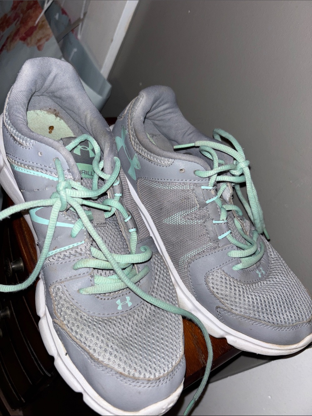 Under Armour Women’s Gray and Mint Athletic Sneakers